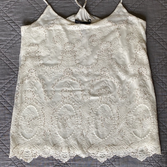 •White House Black Market (WHBM)•Boho Floral Lace Beaded Cami - Picture 3 of 11